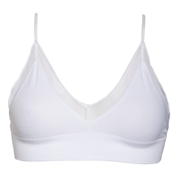 Last 1! Charlee Mesh Trim Bralette White - Picture 6 of 11